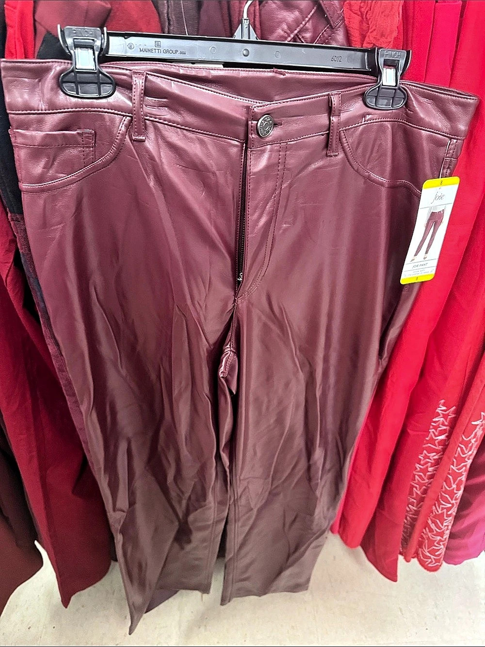 Joie Faux Leather Pants Skinny Pants in burgundy Size 8